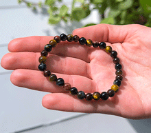 Naložite sliko v pregledovalnik galerije, ženska kristalna zapestnica trobarvno tigrovo oko iz kristalov 6 mm ženska zapestnica iz kristalov talisman iz poldragih kamnov nakit tigrovo oko tri barve moda nakit iz kristalov kristali zapestnice ženske kristalne zapestnice talisman tigrovo oko