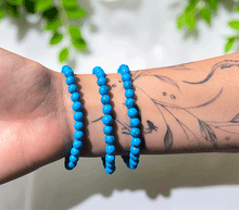 Naložite sliko v pregledovalnik galerije, zapestnica turkiz iz kristalov 6mm ženska zapestnica iz poldragih kamnov nakit turkiz moda nakit iz kristalov kristali zapestnice turkiz ženske zapestnice talisman talismani