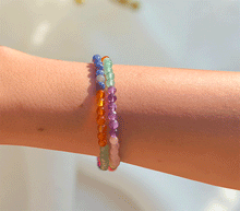 Naložite sliko v pregledovalnik galerije, zapestnica iz kristalov čakre Kristalna zapestnica v barvah čaker čakra ženska zapestnica zapestnice iz poldragih kamnov nakit iz kristalov