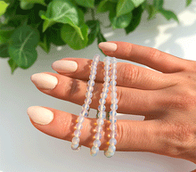 Naložite sliko v pregledovalnik galerije, zapestnica opal opalit iz kristalov ženska zapestnica iz poldragih kamnov nakit opalit moda nakit iz kristalov kristali zapestnice ženske zapestnice iz opala 4mm