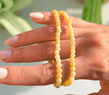 Naložite sliko v pregledovalnik galerije, zapestnica oranžni kalcit iz kristalov ženska zapestnica iz poldragih kamnov nakit oranžni kalcit moda nakit iz kristalov kristali zapestnice ženske zapestnice iz oranžnega kalcita 4mm