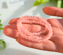 Naložite sliko v pregledovalnik galerije, zapestnica roževec iz kristalov ženska zapestnica iz poldragih kamnov nakit rozevec moda nakit iz kristalov kristali zapestnice ženske zapestnice iz roževca 4mm