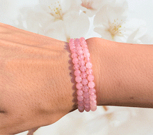 Naložite sliko v pregledovalnik galerije, zapestnica roževec iz kristalov ženska zapestnica iz poldragih kamnov nakit rozevec moda nakit iz kristalov kristali zapestnice ženske zapestnice iz roževca 4mm