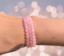 Naložite sliko v pregledovalnik galerije, zapestnica roževec iz kristalov ženska zapestnica iz poldragih kamnov nakit rozevec moda nakit iz kristalov kristali zapestnice ženske zapestnice iz roževca 4mm