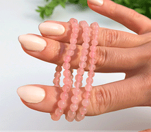 Naložite sliko v pregledovalnik galerije, zapestnica roževec iz kristalov ženska zapestnica iz poldragih kamnov nakit rozevec moda nakit iz kristalov kristali zapestnice ženske zapestnice iz roževca 4mm