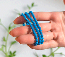 Naložite sliko v pregledovalnik galerije, zapestnica turkiz iz kristalov ženska zapestnica iz poldragih kamnov nakit turkiz moda nakit iz kristalov kristali zapestnice ženske kristalne zapestnice iz turkiza 4mm