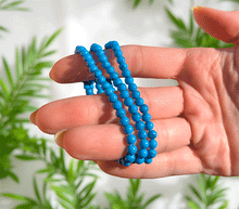 Naložite sliko v pregledovalnik galerije, zapestnica turkiz iz kristalov ženska zapestnica iz poldragih kamnov nakit turkiz moda nakit iz kristalov kristali zapestnice ženske kristalne zapestnice iz turkiza 4mm