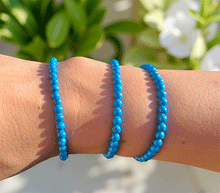 Naložite sliko v pregledovalnik galerije, zapestnica turkiz iz kristalov ženska zapestnica iz poldragih kamnov nakit turkiz moda nakit iz kristalov kristali zapestnice ženske kristalne zapestnice iz turkiza 4mm