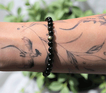 Naložite sliko v pregledovalnik galerije, zapestnica zlati obsidian iz kristalov 6mm ženska zapestnica talisman iz poldragih kamnov nakit zlati obsidian moda nakit iz kristalov kristali zapestnice ženske zapestnice talisman zlati obsidian