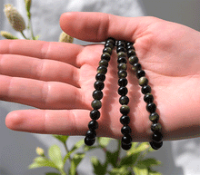 Naložite sliko v pregledovalnik galerije, zapestnica zlati obsidian iz kristalov 6mm ženska zapestnica talisman iz poldragih kamnov nakit zlati obsidian moda nakit iz kristalov kristali zapestnice ženske zapestnice talisman zlati obsidian