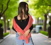 Naložite sliko v pregledovalnik galerije, ženski šal poletni šali enobarvni korala modni sal sali prehodni sal bombaž bombaz svila ženski šali moda modni dodatki udoben šal mehek sal jesenski šal modni dodatek ženski šal