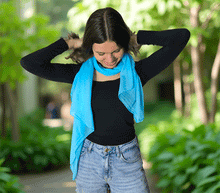 Naložite sliko v pregledovalnik galerije, ženski šal poletni šali enobarvni modni sal modra sali prehodni sal bombaž bombaz svila ugodni ženski šali moda modni dodatki udoben šal mehek sal jesenski šal modni dodatek ženski šal naravni material spomladanski šal šali za občutljivo kožo