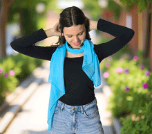 Naložite sliko v pregledovalnik galerije, ženski šal poletni šali enobarvni modni sal modra sali prehodni sal bombaž bombaz svila ugodni ženski šali moda modni dodatki udoben šal mehek sal jesenski šal modni dodatek ženski šal naravni material spomladanski šal šali za občutljivo kožo