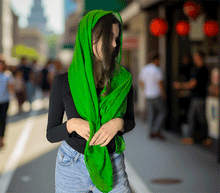 Naložite sliko v pregledovalnik galerije, ženski šal poletni šali enobarvni zelena modni sal sali prehodni sal zelen bombaž bombaz svila ženski šali moda modni dodatki udoben šal mehek sal jesenski šal modni dodatek ženski šal