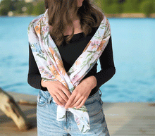 Naložite sliko v pregledovalnik galerije, ženski šal poletni šali rožice modni sal rože sali prehodni sal cvetlice bombaž bombaz svila ženski šali moda udoben šal mehek sal jesenski šal ženski šal rožice