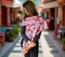 Naložite sliko v pregledovalnik galerije, Šal Pot roza - bombaž svila