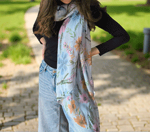 Naložite sliko v pregledovalnik galerije, ženski šal poletni šali rožice modni sal rože sali prehodni sal cvetlice bombaž bombaz svila ženski šali moda udoben šal mehek sal jesenski šal ženski šal rožice modni šal