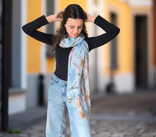 Naložite sliko v pregledovalnik galerije, ženski šal poletni šali rožice modni sal rože sali prehodni sal cvetlice bombaž bombaz svila ženski šali moda udoben šal mehek sal jesenski šal ženski šal rožice modni šal