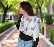 Naložite sliko v pregledovalnik galerije, ženski šal poletni šali modni sal metulj sali prehodni sal metulji bombaž bombaz svila ženski šali moda udoben šal mehek sal jesenski šal ženski šal ugodni šali