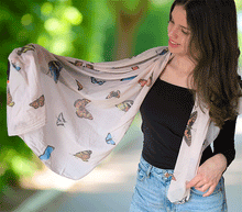 Naložite sliko v pregledovalnik galerije, ženski šal poletni šali modni sal metulj sali prehodni sal metulji bombaž bombaz svila ženski šali moda udoben šal mehek sal jesenski šal ženski šal ugodni šali