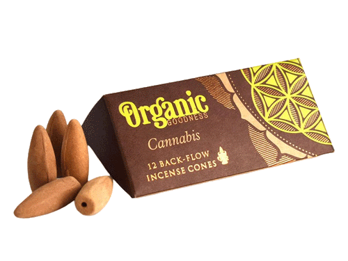organic goodness cannabis backflow dišeči stožci kanabis diseci stozci za dimne fontane dišave kadila stožci