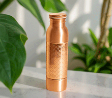 Naložite sliko v pregledovalnik galerije, bakrena steklenica za vodo bakrena flaška steklenica iz bakra flaška iz bakra  baker flaska kovana za vodo iz bakra
