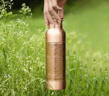 Naložite sliko v pregledovalnik galerije, bakrena steklenica za vodo bakrena flaška steklenica iz bakra flaška iz bakra  baker flaska kovana za vodo iz bakra
