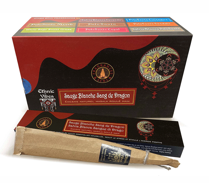 dišeče palčke ethnic vibes white sage dragon blood disece palcke ethnic vibes white sage dragon blood dišave kadilo dišava za dom kadilo za dom dišeče palčke za meditacijo ethnic vibes  masala beli zajbelj zmajeva kri naravne dišeče palčke Fragrances & Sens Ethnic Vibes