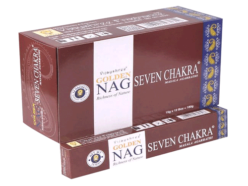 dišeče palčke GOLDEN NAG seven chakra sandalovina  disece palcke  kadilo kadila dišava za dom kadilo za dom dišeče palčke za meditacijo naravne dišeče palčke vijayshree golden nag seven chaka sedem čaker