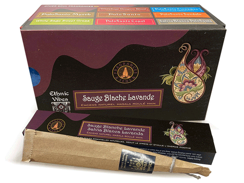 dišeče palčke ethnic vibes disece palcke  ethnic vibes white sage lavander dišave kadilo dišava za dom kadilo za dom dišeče palčke za meditacijo ethnic vibes  masala beli žajbelj sivka naravne dišeče palčke Fragrances & Sens Ethnic Vibes