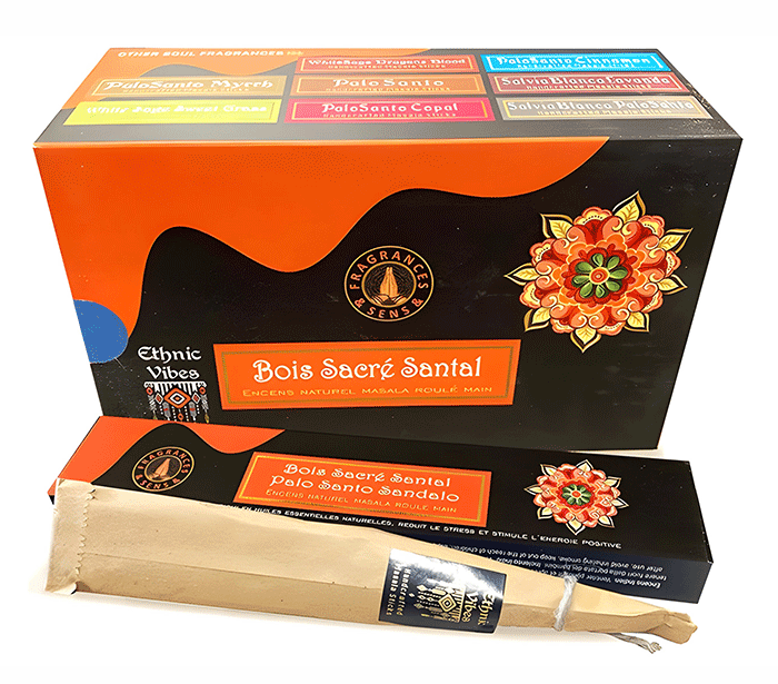 dišeče palčke ethnic vibes sveti les sandalovina disece palcke  ethnic vibes palo santo sandalo dišave kadilo dišava za dom kadilo za dom dišeče palčke za meditacijo ethnic vibes  masala sveti les naravne dišeče palčke Fragrances & Sens Ethnic Vibes Palo Santo Sandalo