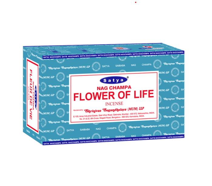 Satya Sai Baba Nag Champa Flower of Life dišeče palčke roža življenja disece palcke dišave cvet življenja Satya Flower of Life disave kadila meditiranje duhovnost dišeče palčke Sai baba Satya Flower of LIfe konoplja sproscanje disave za dom meditacija dišave