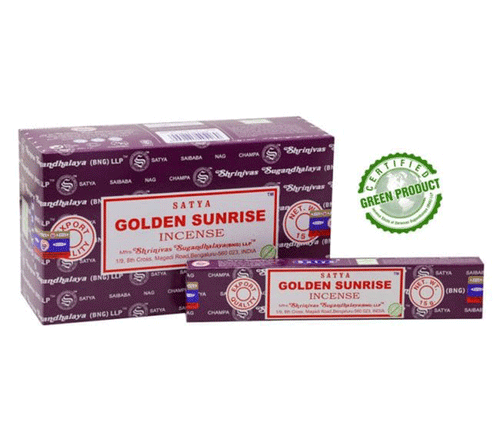 Satya Sai Baba Golden Sunrise dišeče palčke Satya disece palcke dišave Satya  Golden Sunrise disave kadila meditiranje duhovnost dišeče palčke Sai baba sproscanje disave za dom meditacija dišave Satya
