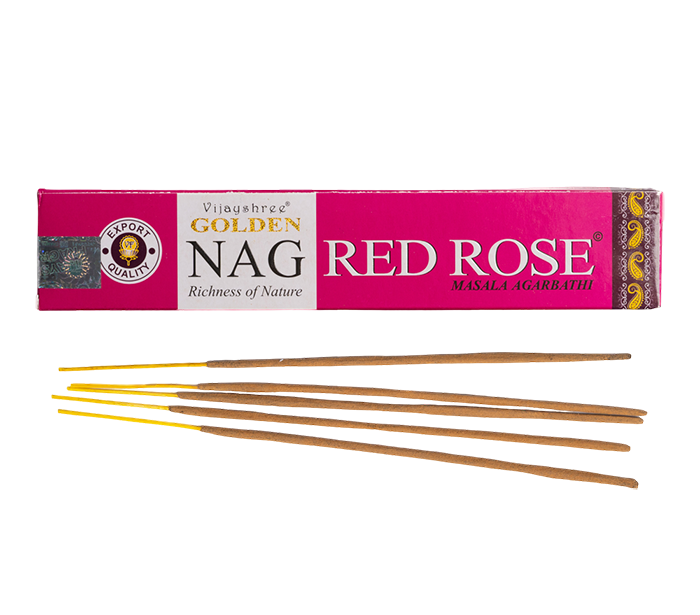dišeče palčke Vijayshree GOLDEN NAG red rose masala disece palcke rdeca vrtnica kadilo kadila dišava za dom kadilo za dom  vijayshree golden nag red rose dišeče palčke za meditacijo rdeča vrtnica naravne dišeče palčke vijayshree golden nag red rose  aromaterapija meditacija sprostitev