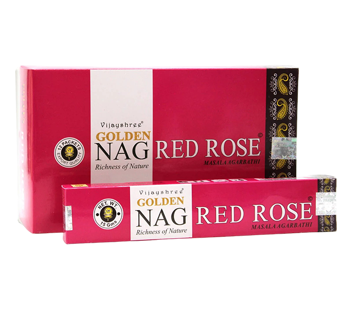 dišeče palčke Vijayshree GOLDEN NAG red rose masala disece palcke rdeca vrtnica kadilo kadila dišava za dom kadilo za dom  vijayshree golden nag red rose dišeče palčke za meditacijo rdeča vrtnica naravne dišeče palčke vijayshree golden nag red rose  aromaterapija meditacija sprostitev