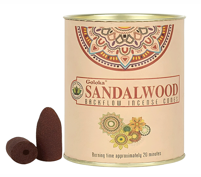 diseci stozci backflow incense cones goloka sandalwood backflow diseci stozci sandalovina disave darilo joga dvig energije sadhana kadila kadilo naravni dišeči stožci backflow disave dišave