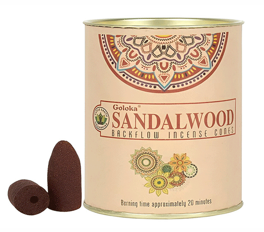 diseci stozci backflow incense cones goloka sandalwood backflow diseci stozci sandalovina disave darilo joga dvig energije sadhana kadila kadilo naravni dišeči stožci backflow disave dišave