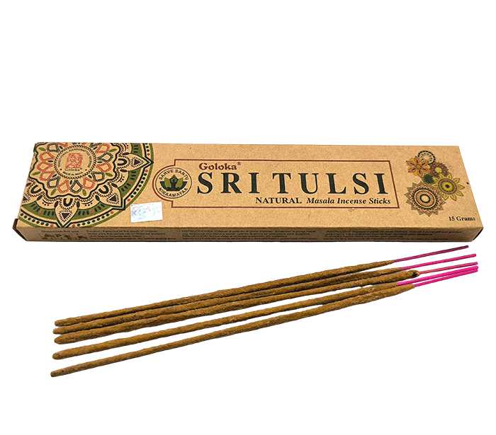 Dišeče palčke goloka eko SRI TULSI incense masala disece palcke sveta bazilika goloka dišave kadila disave kadilo goloka sveta bazilika