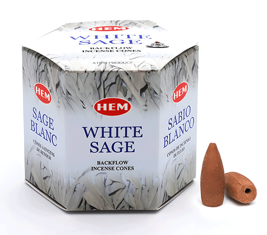 hem backflow incense cones white sage-dišeči stožci backflow beli žajbelj-diseci stozci hem beli zajbelj-kadila za dimne fontane