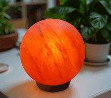 Naložite sliko v pregledovalnik galerije, Solna lucka Sonce himalajska solna himalajska solna svetilka okrogla lucka solna luc elektrosmog Madalbal svetila 
