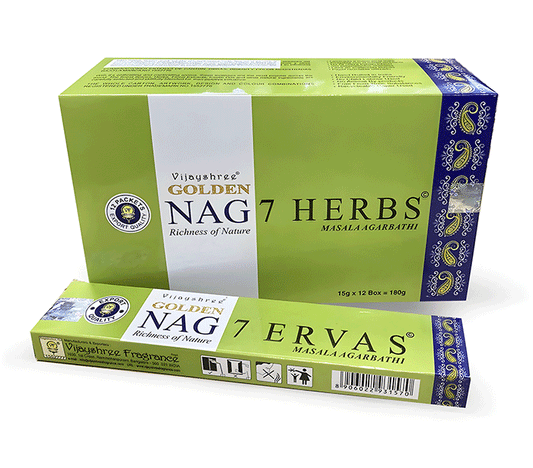 dišeče palčke GOLDEN NAG 7 HERBS disece palcke  kadilo kadila dišava za dom kadilo za dom dišeče palčke za meditacijo naravne dišeče palčke vijayshree golden nag 7 zelišč