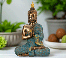 Naložite sliko v pregledovalnik galerije, buda kip buda kipec figura buda buddha  dekoracija za dom buda meditacija buda zascita meditacija anjali mudra blagostanje bogastvo buda sreča sreca buda
