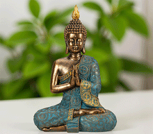 Naložite sliko v pregledovalnik galerije, buda kip buda kipec figura buda buddha  dekoracija za dom buda meditacija buda zascita meditacija anjali mudra blagostanje bogastvo buda sreča sreca buda
