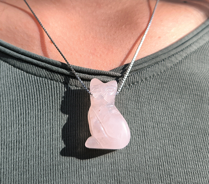 obesek roževec mačka obesek muca roževec kristal talisman roževec mačke kristali poldragi kamni mačka nakit kristali mačka