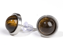 Naložite sliko v pregledovalnik galerije, uhani s kristali kristalni uhani nakit iz kristalov uhani podragi kamni uhani tigrovo oko
