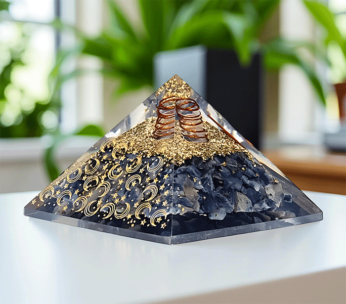orgonit piramida sodalit kristali zaščita zascita elektromagnetno sevanje orgonit piramida kristali sodalit spirala kristali  poldragi kamni piramide piramida moč moc  orgonit  piramida orgonit elektrosmog 