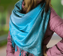 Naložite sliko v pregledovalnik galerije, sal sali šal šali pasmina pašmina ženski šali modni šali zenski sal bombaž viskoza šali lepota mehko jesenski šal zimski šal prehodni šal poletni šali turkiz modra
