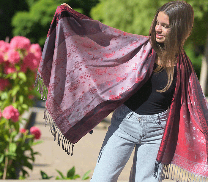 Scarf Elegance wine red - pashmina