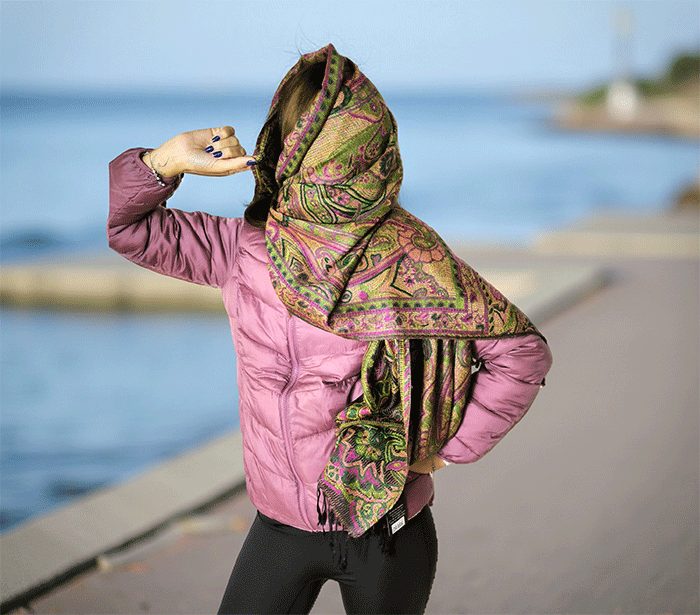 sal sali šal crazy šali pasmina pašmina ženski šali modni šali zenski sal bombaž viskoza šali lepota mehko jesenski šal zimski šal prehodni šal poletni šali  črna zelena 
 vzorci naravni materiali good vibes