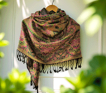 Naložite sliko v pregledovalnik galerije, sal sali šal crazy šali pasmina pašmina ženski šali modni šali zenski sal bombaž viskoza šali lepota mehko jesenski šal zimski šal prehodni šal poletni šali  črna zelena 
 vzorci naravni materiali good vibes
